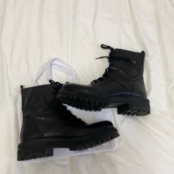 Rule London Leather Chunky Lace Up Boots Size 8 - Picture 9 of 11